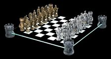 Dragons And Knight Chess On Burgtürmen - Chess Figures Set Glass Board