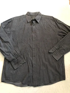 Linea Dome Shirt Men's Extra Large Black Dots Button Up Long Sleeve - Picture 1 of 4