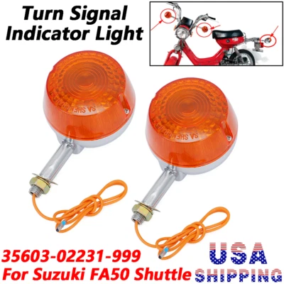 Conjunto de señal de giro trasera cromada 35603-02231-999 para Suzuki FA50 Shuttle 1981-91 Foto 1 de 4
