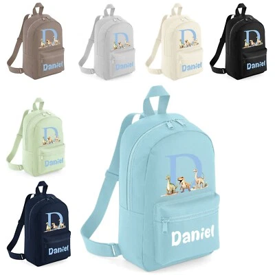 Personalised Boys Toddler Backpack Bag Mini School Nursery Dinosaurs Initial - Image 1 of 4