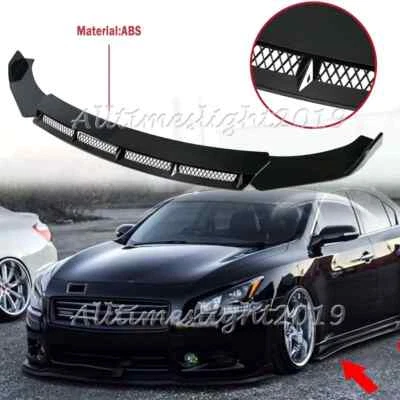For Nissan Maxima 2010-2023 Glossy Black Front Bumper Lip Spoiler Splitter Kit - Image 1 of 4
