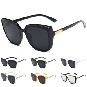 Women's Oversized Sunglasses Cat Eye Square Fashion Retro Classic Shades Glasses - Picture 1 of 12