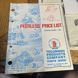 GENUINE VINTAGE 1981 TECUMSEH PEERLESS PRICE LIST BOOK FORM NUMBER - 694548 - Picture 1 of 1