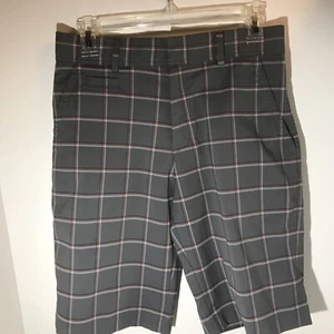 Nike Shorts Women’s Golf Dri-Fit Bermuda Plaid Flat Front Zipper EUC - Picture 1 of 7