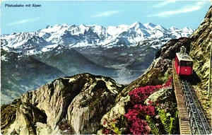 Postcard:   Pilatusbahn mit Alpen, Switzerland - Picture 1 of 2