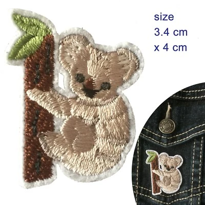 Koala Iron on patch - Eucalyptus tree Australia bear Oz animal iron-on patches - image 1 of 3