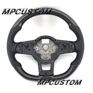 Real Carbon Fiber Steering Wheel Fit For Volkswagen MK7 Golf 7 R GTI Jetta 2015+ - Picture 1 of 8