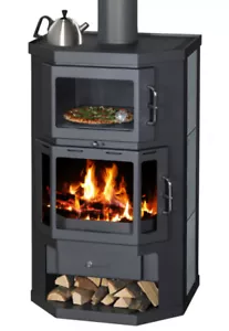 EEK A Kaminofen mit Backfach+Herdplatte Victoria Taro F Speckstein schwarz – 9,5 - Bild 1 von 1