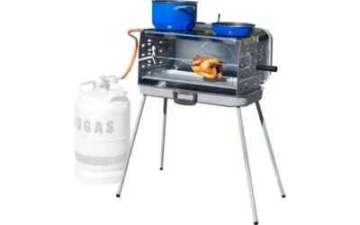 Berger 3-Flammen Koffergasgrill 30 mbar silber Camping,, B-Ware - Bild 1 von 4
