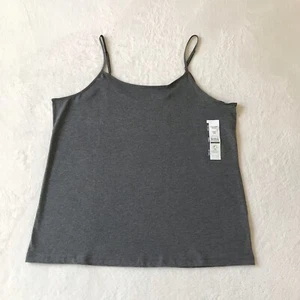 Time And Tru Womens Adjustable Straps Gray Fitted Cami Tank Top Sz XXXL (22) NEW - Picture 1 of 12