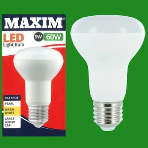2x 9W =60W LED R63 Reflector Spotlight 2700K Warm White ES E27 Light Bulbs Lamp - Picture 1 of 1
