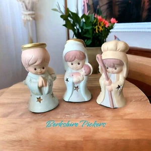 Nativity Figures tea light Candle Holders Set Of 3 - Picture 1 of 12