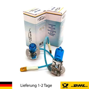 2 x H3 Lampen 55W 12V Xenon Effekt Blue Birne Glühlampe Super Weiss Kelvin White - Bild 1 von 6