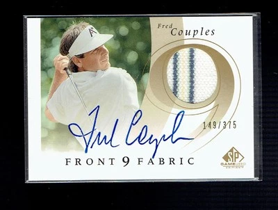2002 SP Game Used Golf FRED COUPLES Front 9 Fabric Shirt  Autograph Auto /375 - Image 1 of 2