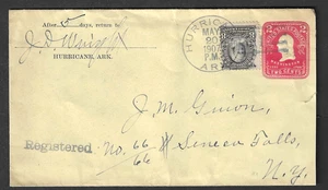 Hurricane, Ark. 1907 registered cover with Doane postmark, D.P.O. - Picture 1 of 3