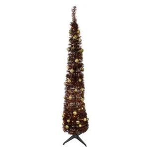 Northlight 6' Pre-Lit Brown Pop-Up Artificial Christmas Tree - Clear Lights - Picture 1 of 4