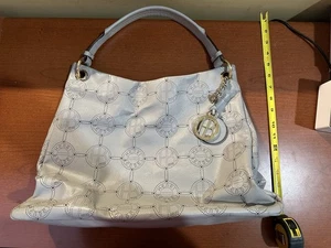 HENRI BENDEL 1895 IVORY MONOGRAM LARGE HOBO SHOULDER BAG - Picture 1 of 6