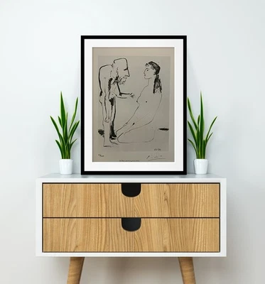 Pablo Picasso 原版手工签名平版画带真品证明和 3,500 美元评估 — 第 1/4 张图片