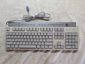 TESTED Vintage Sony VAIO Multimedia Keyboard PCVA-KB7P/U Silver Grey - Picture 1 of 12