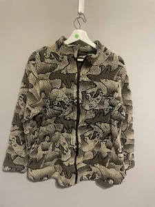 Vintage Woolrich Deep Pile Fleece Sherpa Jacket USA Polar bear Pattern Womens L - Picture 1 of 6