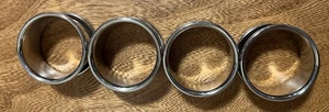 Vintage Leonard versilberte Serviettenringe 4er Set Rollrand Hongkong Patina - Bild 1 von 3