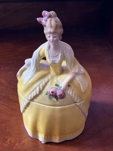 Muñeca tocador vintage E&R Alemania caja baratija perfecta años 50 Madame Pompadour - Imagen 1 de 6