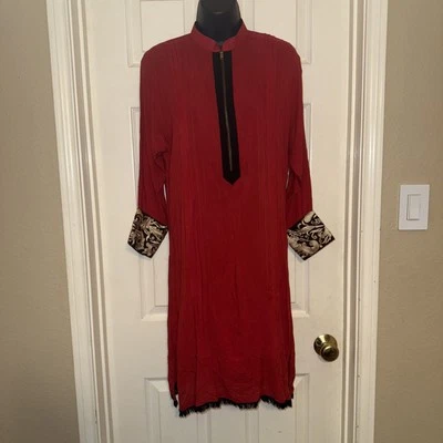 Ayesha Somaya Red Kurta Pakistan Traditional Wear Size S - Image 1 of 4