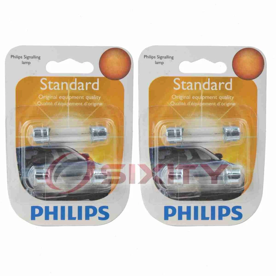 2 bombillas de matrícula Philips para Volvo 142 144 145 164 1967-1972 rf Foto 1 de 4