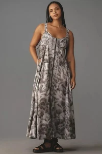 Anthropologie Pilcro Abito Parasole Donna XXS Zip Frontale Relax Midi Grigio - Foto 1 di 11