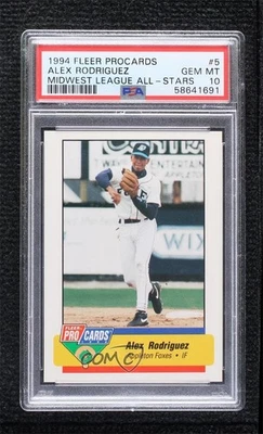 1994 Fleer ProCards Midwest League All-Star Game Alex Rodriguez PSA 10 Rookie RC - Image 1 of 2