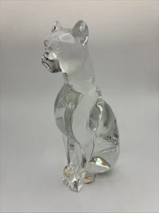 Vintage Baccarat Frankreich Kristall 6,5" sitzende Katze Figur Radierung signiert Handarbeit 22oz - Bild 1 von 9