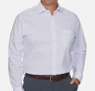 Calvin Klein Mens Dress Shirt BD Wrinkle Free Sz XL 17-17.5 34/35 White Blue NWT - Image 1 of 4