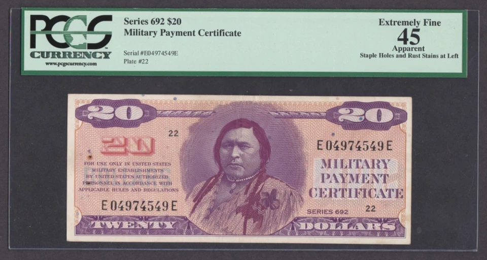 [PCGS-45, Staple Holes & Rust Stains at Left] MPC 692 Series 10 Dollars S938-2 - Image 1 of 2
