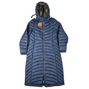 L.L. Bean Ultralight 850 Down Parka Jacket Womens Small Hooded Long Mariner Blue - Picture 1 of 10
