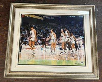 1986 NBA Boston Celtics Starting 5 Autographed 16 x 20 Photograph Larry Bird - Image 1 of 4