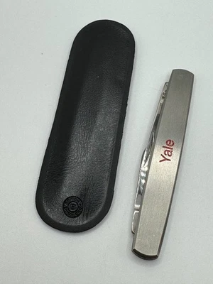 Rare Vintage Thin Barlow 2 Blade Pocket Knife Made in Japan with Pouch  (YALE) - Image 1 of 4