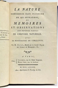 Livre ancien HISTOIRE NATURELLE observations curieuses ORLÉANS Minéralogie 1783 - Imagen 1 de 12