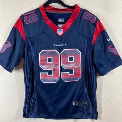 Camiseta deportiva Nike NFL Houston Texans JJ Watt #99 On Field talla mediana azul rojo patrón de rejilla Foto 1 de 4