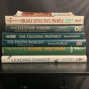 Book Lot Of 6 HCDJ Self Improvement/Religion Pickens Kotter Redfield Covey - Picture 1 of 6