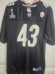 Reebok Pittsburgh Steelers Troy Polamalu Super Bowl Xlv Jersey Youth XL 2011 - Picture 1 of 12
