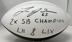 Lane Johnson Signed Eagles SB LII Football 2x Super Bowl Champion Insc PSA 441 - Picture 1 of 7