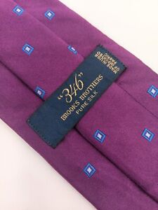 🇺🇸 Brooks Brothers 346 Silk Tie Made In USA 59x3.5 Purple