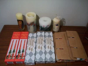 Christmas candle lot Taper dinner snow man christmas tree pillar holiday - Picture 1 of 10