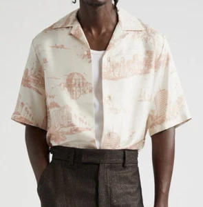 AMIRI LA Landmark Camp Shirt 100% Silk NWT MENS SIZE SMALL $1090 RETAIL PRICE - Picture 1 of 11