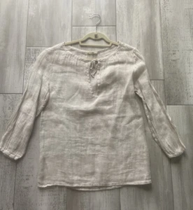 Eileen Fisher 100% lino taglia S beige usato - Foto 1 di 2