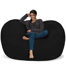 Chill Sack Bean 6 ft Lounger - COVER ONLY, Microsuede - Black - Cover Only 