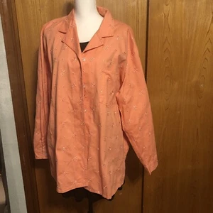 Denim & Co Jacket Womens Plus Size 2X Orange/peach Button Down Upper Pocket - Picture 1 of 8