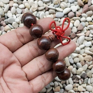 Precioso brazalete Akar Laka 16 mm Dalbergia Parviflora 14 cuentas Kayu Menang #22 - Imagen 1 de 4