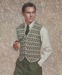 Vintage Knitting Pattern Men's Waistcoat. Paisley/Fair Isle. 37 - 41 Inch Chest. - Picture 1 of 1