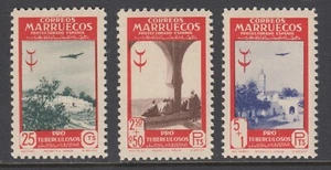 Spanish Morocco Sc 276, B22, B23 MNH. 1948 Pictorials, 3 diff, fresh, bright, VF - Picture 1 of 1